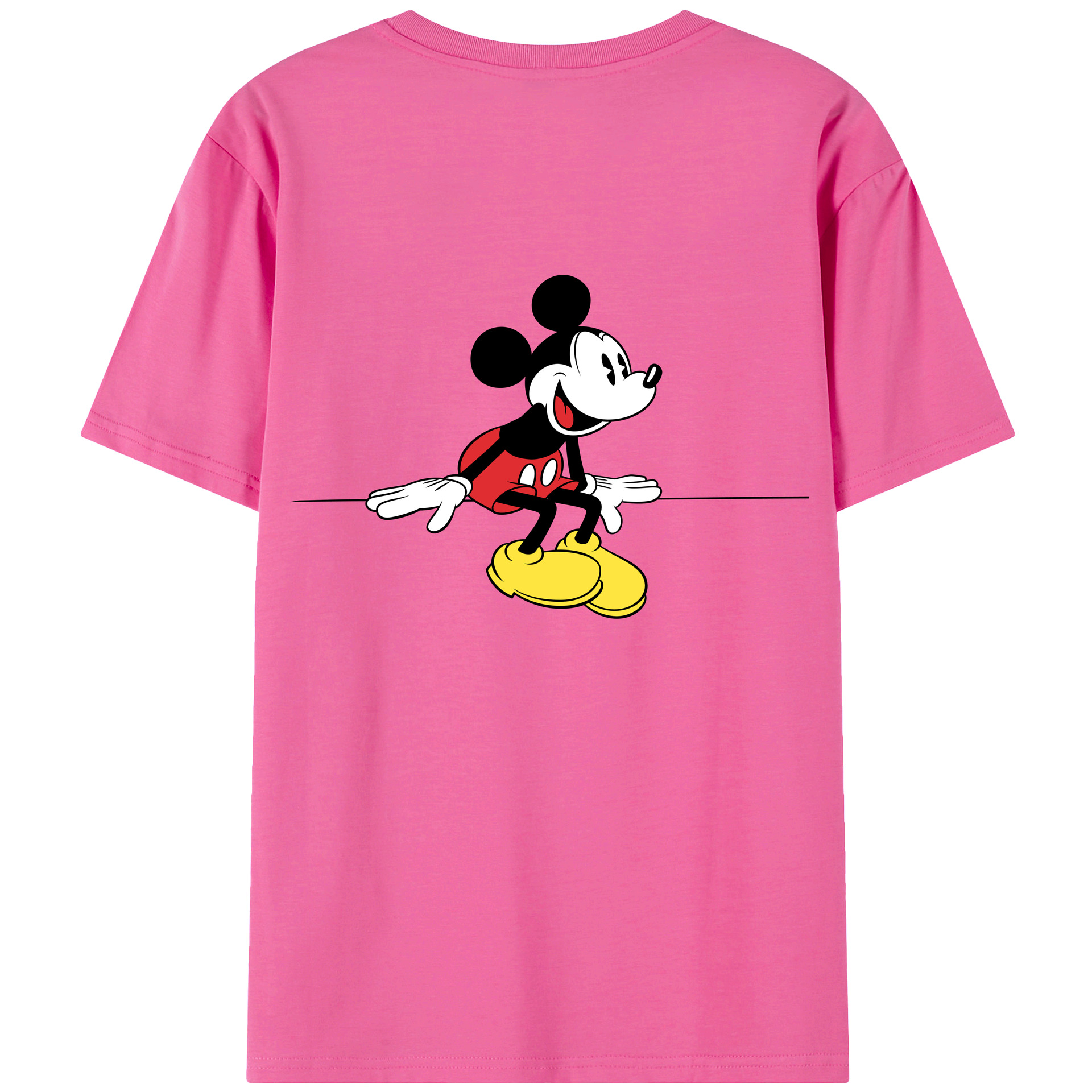 （画像用） ミッキーマウス Mickey Mouse レディース半袖Tシャツ(バックプリント)